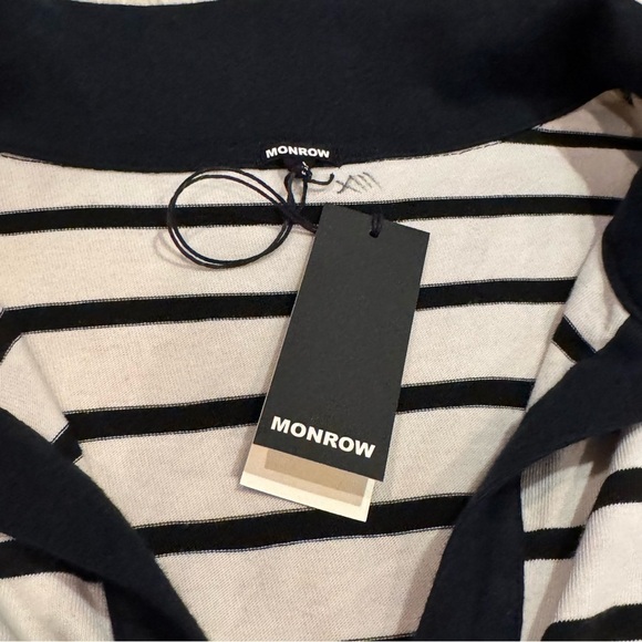 NWT MONROW Stripe Relaxed Polo Dress - Size Large - Picture 8 of 10